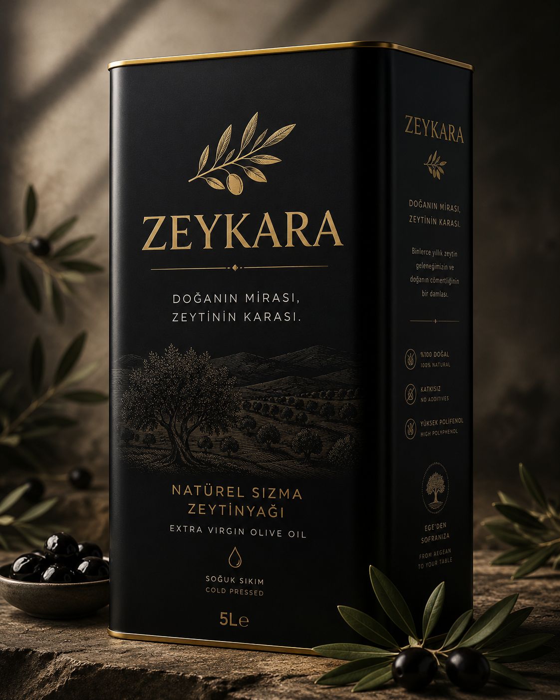 ZEYKARA 5L teneke natürel sızma zeytinyağı