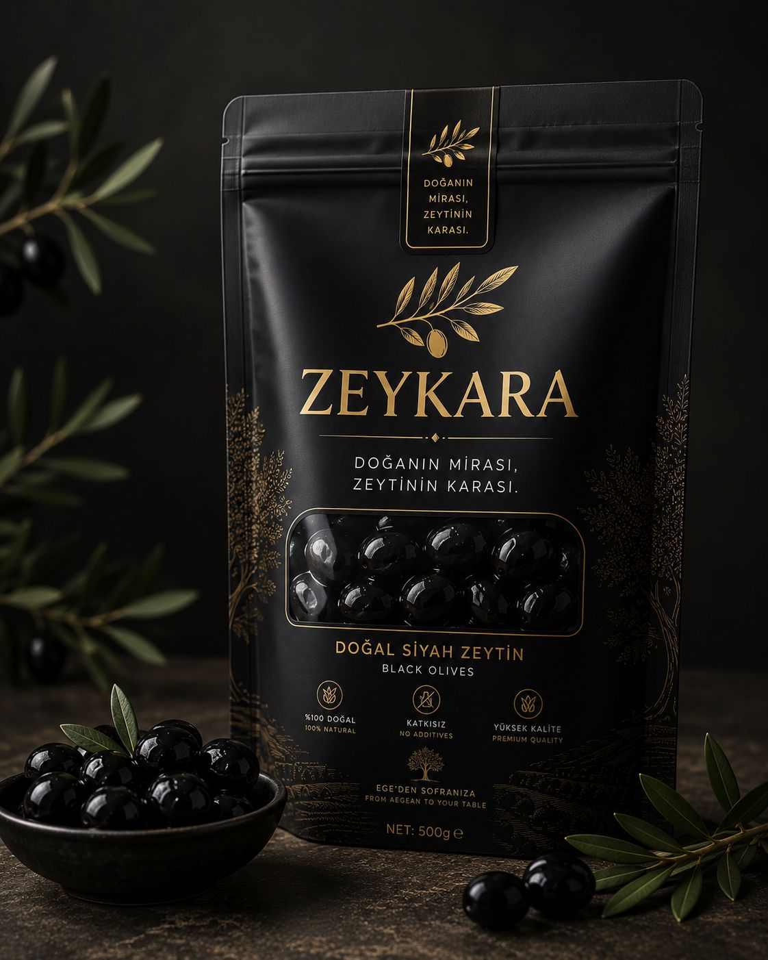 ZEYKARA 500g doğal siyah zeytin